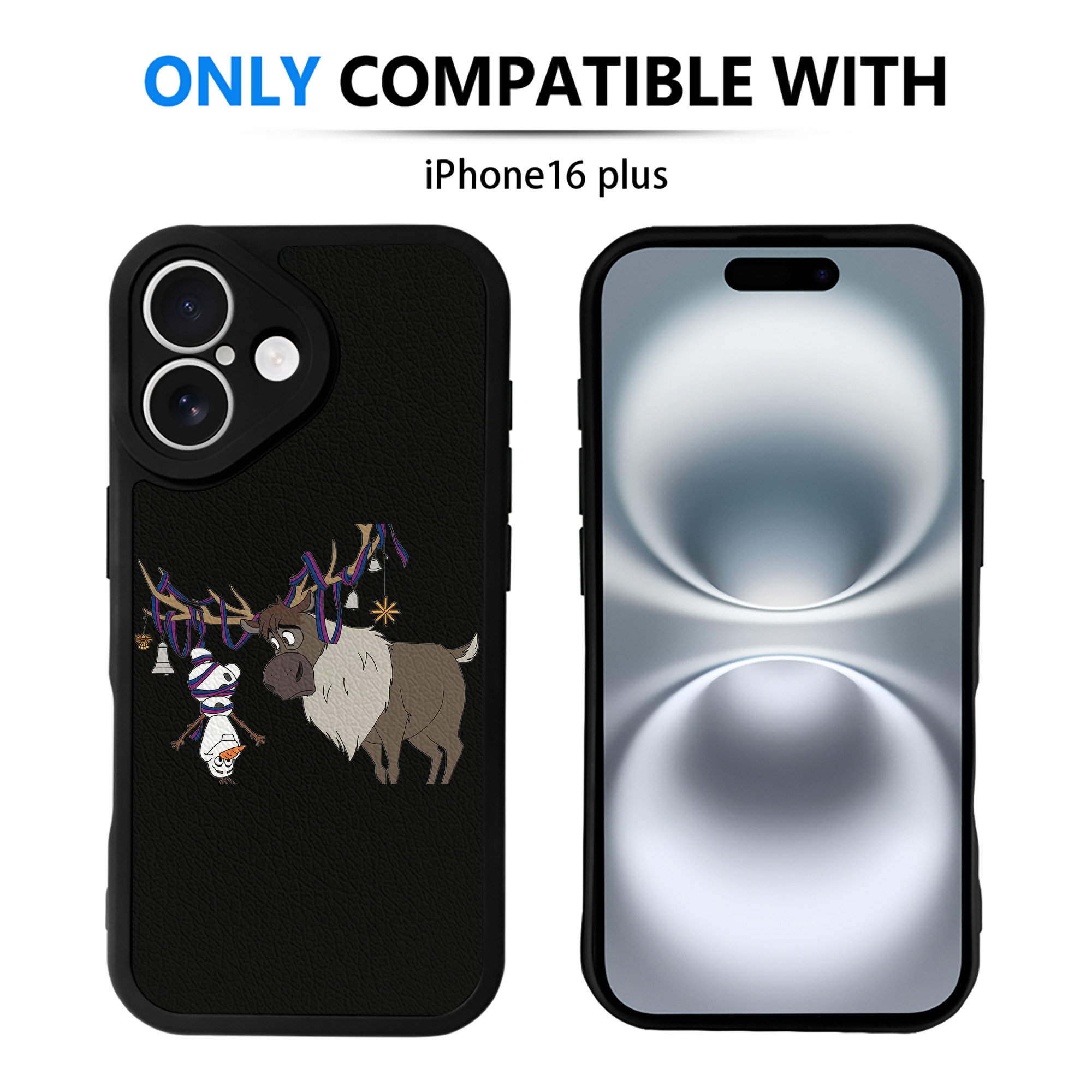 （画像用） アナと雪の女王 アンナ エルサ Frozen Anna Elsa 【iPhone 16シリーズ対応】シリコンスマホケース（レザー調） 材質：シリコン